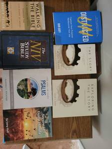 lot 193 image: Lot of 7 Books including Bible Study, Fiction, and History