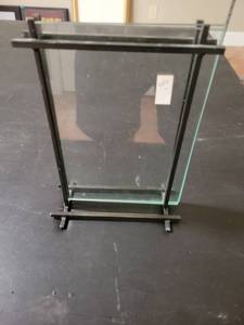 lot 204 image: Metal Frame Double Glass Panel Photo Picture Frame Freestanding