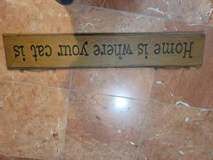 lot 223 image: Wood Wall Plaque Home is Michele Mount Crest St 42x 7.5x