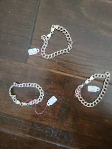 lot 283 image: 3 Chain Link sterling Bracelets