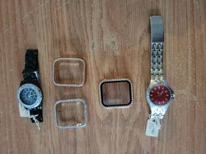 lot 293 image: Watch and Smartwatch Bezel Lot 2 Watches 3 Bezels