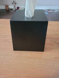 lot 295 image: Black Square Tissue Box Cover