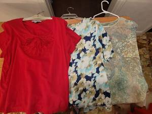 lot 327 image: Lot of 3 Womens Tops Short Sleeve Assorted Colors and Patterns size XL