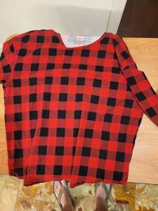 lot 344 image: Westbound Red Black Buffalo Plaid Long Sleeve T-Shirt XXL RN58909