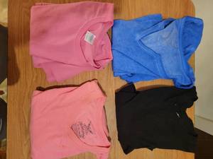 lot 345 image: Clothing Lot 4 Pieces T-Shirts Sweatshirts Pink Blue Black size XL