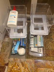 lot 369 image: Three Tier Under the Sink Organizer Contents Included