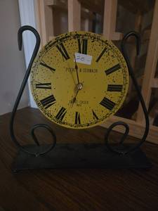 lot 458 image: Poirot & Germain Saint Croix Paris Clock with Metal Stand