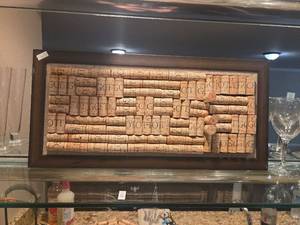 lot 482 image: Cork Wine Bottle Slice Wall Art Display Framed