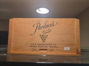 lot 485 image: Parducci Four Generations of Award Winning Wines Wood Slide Box