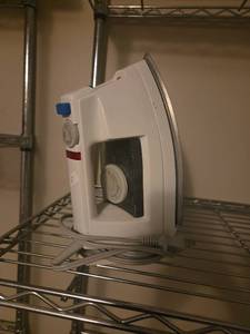 lot 538 image: White Electric Iron with Thermostat Control and Soleplate