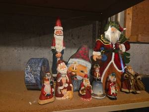 lot 569 image: Santa Claus Figurine Collection Lot 11 Pieces Christmas Decor