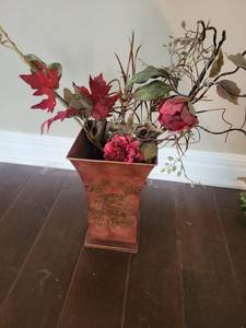 lot 626 image: Decorative Floral Arrangement with Red Flowers and Branches