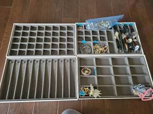 lot 636 image: Jewelry Storage Organizer Trays for a drawer chest Contents not included organizers only
