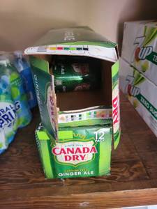 lot 657 image: Canada Dry Ginger Ale 12 Pack plus another half case