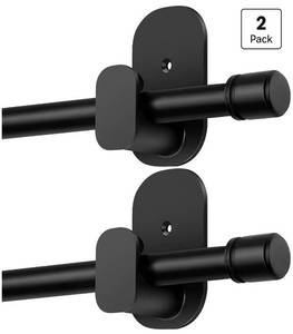 lot 1796 image: Curtain Rods No Drilling for Windows 2 Pack 32 to 86 Inch, Black58 Diameter, Fit for Windows 55 to 82 Inches, Renter Friendly Adjustable Design, Small Drapery Rod for Lightweight Curtains - Retail $0