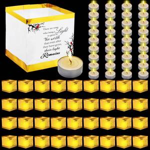 lot 1798 image: Tujoe 36 Set Chinese Floating Square Paper Lanterns for Wishing Praying Blessing 5. 9 Inch Floating Water Candle Chinese River Paper Lanterns for Wedding Festival Event Party Memorial Sympathy Gifts - Retail $40