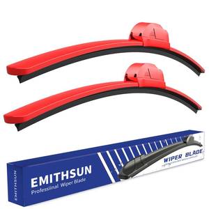 lot 1807 image: EMITHSUN 2616 Red Windshield Wiper Blades(Set of 2) - Retail $24