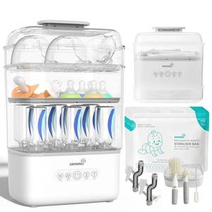 Grownsy 3 Layers Large Baby Bottle Sterilizer and Dryer with Travel Kit - Retail: $90