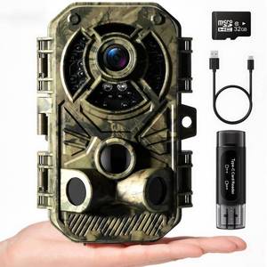 lot 1821 image: Digitgarden Trail Camera 32MP 2.7K, Mini Game Camera with Night Vision, Motion Activated 0.2s Trigger, 120° Wide Angle, Waterproof No Glow Infrared, Hunting Camera with 32GB Card, 2.0 HD Screen - Retail $26
