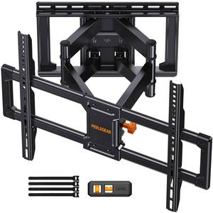 lot 1829 image: Perlegear UL Listed Full Motion TV Wall Mount for 42-90 TVs up to 132lbs - Retail $52