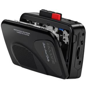 lot 1832 image: Cassette Player Tape Recorders AMFM Radio, Portable Tape Player Records Built in Speakers Manual Record - 2AA Battery Or DC 5V Supply with 3.5MM Earphone- Black - Retail $18