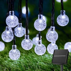 lot 1847 image: Brightown Solar String Lights Outdoor 60 Led 35.6 Feet 8 Lighting Modes Globe Waterproof Solar Powered Patio Lights for Garden Yard Porch Wedding Party Decor (Pure White) - Retail $17