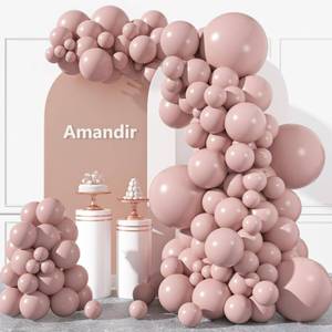 lot 1852 image: Amandir 153pcs Dusty Pink Balloons Arch Garland Kit Different Sizes - Retail $8