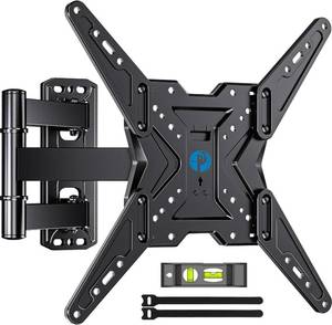 lot 1873 image: Pipishell TV Wall Mount for Most 26 32 50 55-60 inch TVs, Full Motion TV Mount with Swivel, Tilt & Extension, Single Stud Wall Mount Bracket Holds up to 77 lbs, Max VESA 400x400mm, PIMF11 - Retail $25