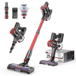 lot 1889 image: Comvtu Cordless Vacuum Cleaner for Home, 4 in 1 Lightweight Stick Vacuum,80,000PRM Powerful Vacuums with 2 Adjustable Suctions, Max 40 Mins Runtime, 2600mAh Rechargeable Vacuum Cleaners (Hibiscus Red) - Retail $90