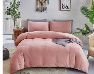 lot 1900 image: Houseri Pink Duvet Cover Queen Fluffy Light Pink Velvet Bedding Set Full Girls Blush Pink Duvet Cover Flannel Fuzzy Dusty Pink Bedding Duvet Covers Women Micromink Sherpa Plush Pink Bedding Sets Queen - Retail $0