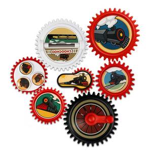 lot 1902 image: ROHSCE 7PCS Magnetic Gear Toy Set, Train-Themed Gear Toys for Toddlers 1-3, Educational STEM Gears Toys for Kids, Cute Fridge Magnets for Toddlers, Montessori Learning Toy Gift for Boys Girls - Retail $24