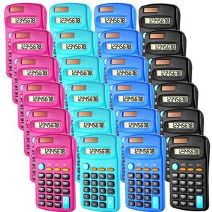 lot 1904 image: Kanayu 24 Pcs Pocket Basic Calculators, Dual Powered 8 Digit,Fresh Color - Retail $32