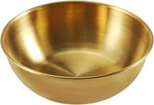 lot 1909 image: Handcrafted Brass Bowl with Golden Finish  Traditional Pooja & Serving Bowl for Home D�cor  Multipurpose Brass Utensil for Temple, Kitchen, and Festive Use - Retail $7,154