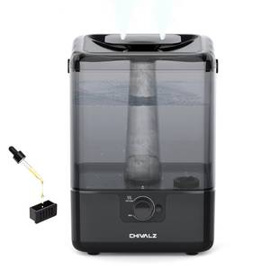 lot 1913 image: CHIVALZ Humidifiers for Bedroom Large Room, 6L Cool Mist Top Fill Humidifier with Essential Oil Diffuser, 26dB Quiet Ultrasonic Humidifier for Baby Nursery Plants, 50H Runtime Night Light Black