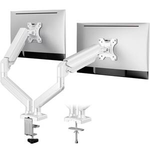lot 1914 image: BLACK, NOT WHITE ErGear Dual Monitor Stand up to 32 inches Screen, Load-Bearing Max 22 lbs Each Arm, Adjustable Dual Monitor Mount, Sturdy Steel vesa Monitor Mount with Stable VESA 75x75 100x100mm- - Retail $55