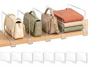 lot 1925 image: SortNStore Small Shelf Dividers Purse Organizer 6 Tall (Shorter Version) - Retail $29