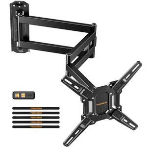 lot 1941 image: Perlegear Long Arm TV Wall Mount for 32-65�� TVs, 37.4 Long Extension Corner TV Mount, Max VESA 400x400mm, Articulating Arms Full Motion Wall Mount Bracket with Swivel and Tilt, Holds up to 110 lbs - Retail $59