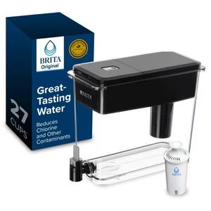 lot 1975 image: Brita X-Large 27 Cup Water Dispenser, Includes 1 Filter, Black - Retail $38