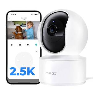 lot 1987 image: IMILAB 2.5K Indoor Camera, Room Camera for Bedroom, DogPetBabyNanny Cam with Xiaomi Home App, 360° Pan & Tilt Home Security Cam, Night Vision, Two Way Audio, 2.4GHz WiFi, No Subscription (C21) - Retail $36
