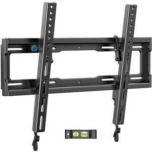lot 1989 image: Pipishell Tilt TV Wall Mount Bracket Low Profile for Most 23-55 Inch LED LCD OLED 4K Flat Curved TVs up to 99lbs Max VESA 400x400mm, 8° Tilting for Anti-Glaring, Fits 8-16 inch Wood Stud - Retail $23