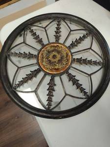 lot 30 image: Wrought iron mirror 18in diameter