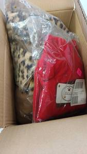 lot 32 image: Small box of assorted pet clothes