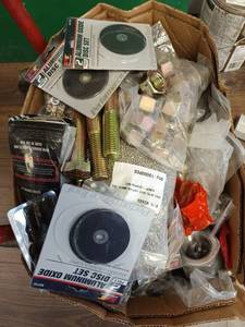 lot 45 image: Lot of Power Tool Accessories Aluminum Oxide Sanding Discs Fasteners Hardware