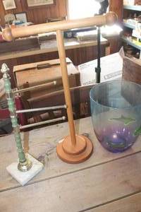 lot 3034 image: Wood Jewelry Rack and More