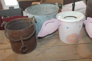 lot 3100 image: Antique Copper Waterwell Bucket and More
