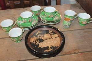 lot 3102 image: Antique Made in Japan Cups, Saucers & More