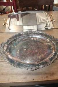 lot 3175 image: Large Silver Serving Trays
