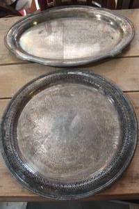 lot 3176 image: Large Silver Serving Trays