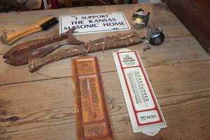 lot 3190 image: Vintage Metal Bank Thermometers and More