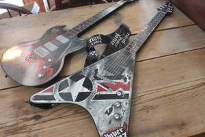 lot 3268 image: 2 Paper Jamz Guitars untested